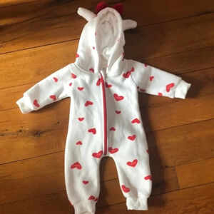 Hooded baby one-piece jumpsuit size 0-3 months